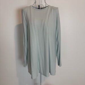 Eileen Fisher crew neck long sleeve top tunic relaxed fit basic SZ MP baby blue